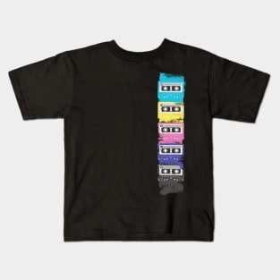Retro Music Cassettes - A Nostalgic Journey Kids T-Shirt